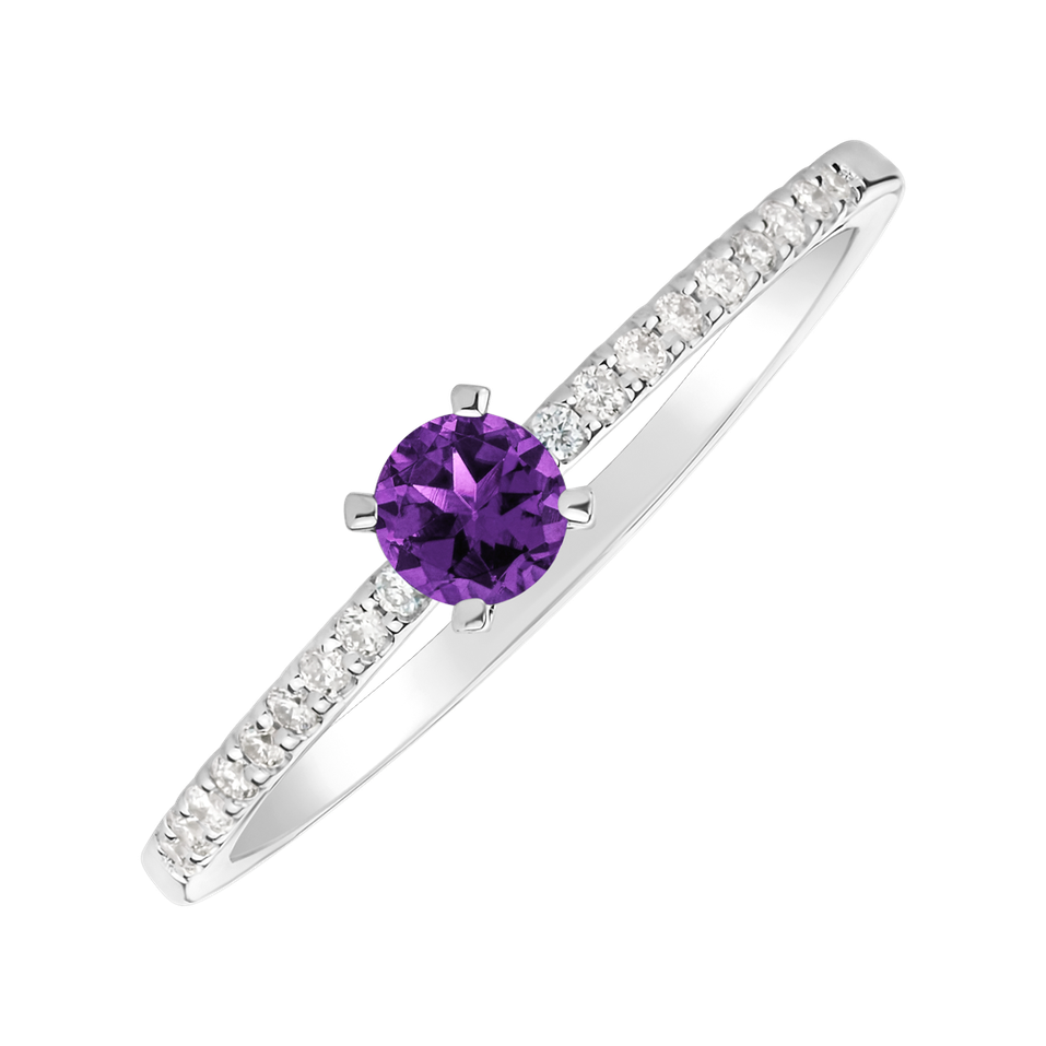 Diamond ring with Amethyst Brazil Gem Simplicity brazil