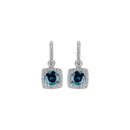 Earrings with blue and white diamonds Rossiel