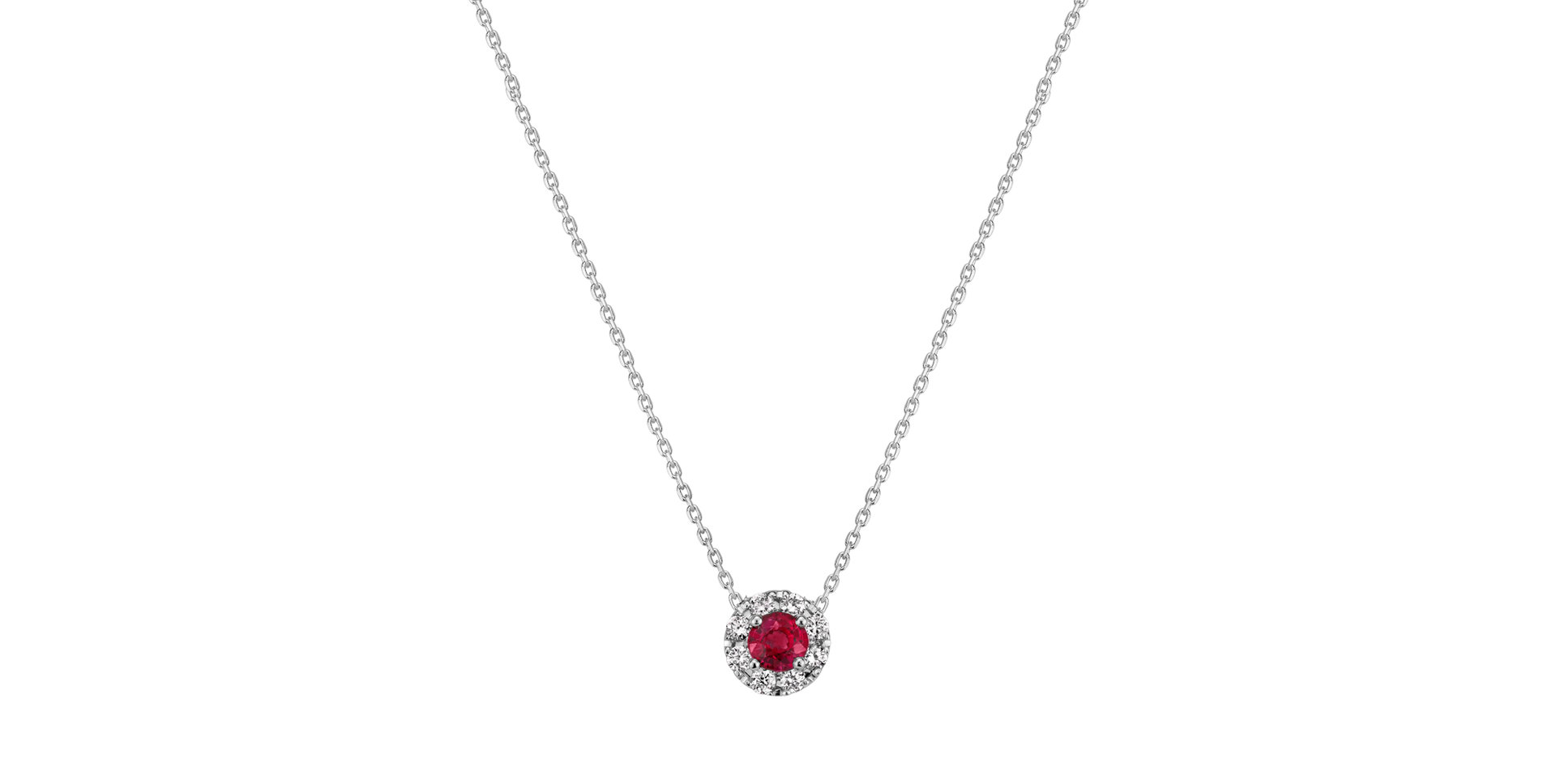 Diamond necklace with Ruby Shining Moon