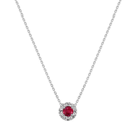Diamond necklace with Ruby Shining Moon