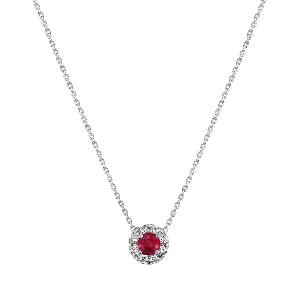 Diamond necklace with Ruby Curvy Wish