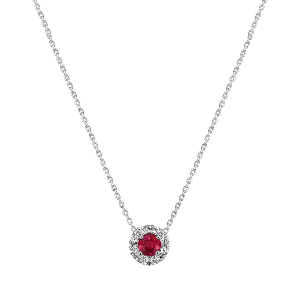 Diamond necklace with Ruby Curvy Wish