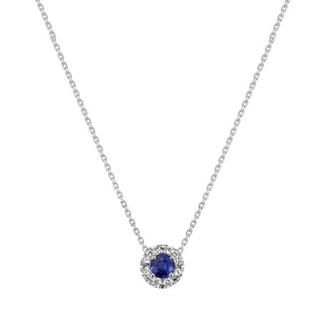 Diamond necklace with Sapphire Curvy Wish