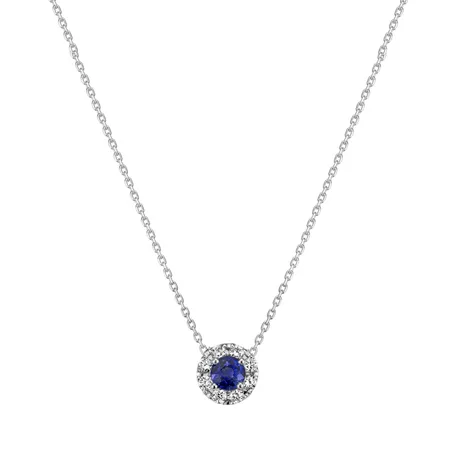 Diamond necklace with Sapphire Curvy Wish