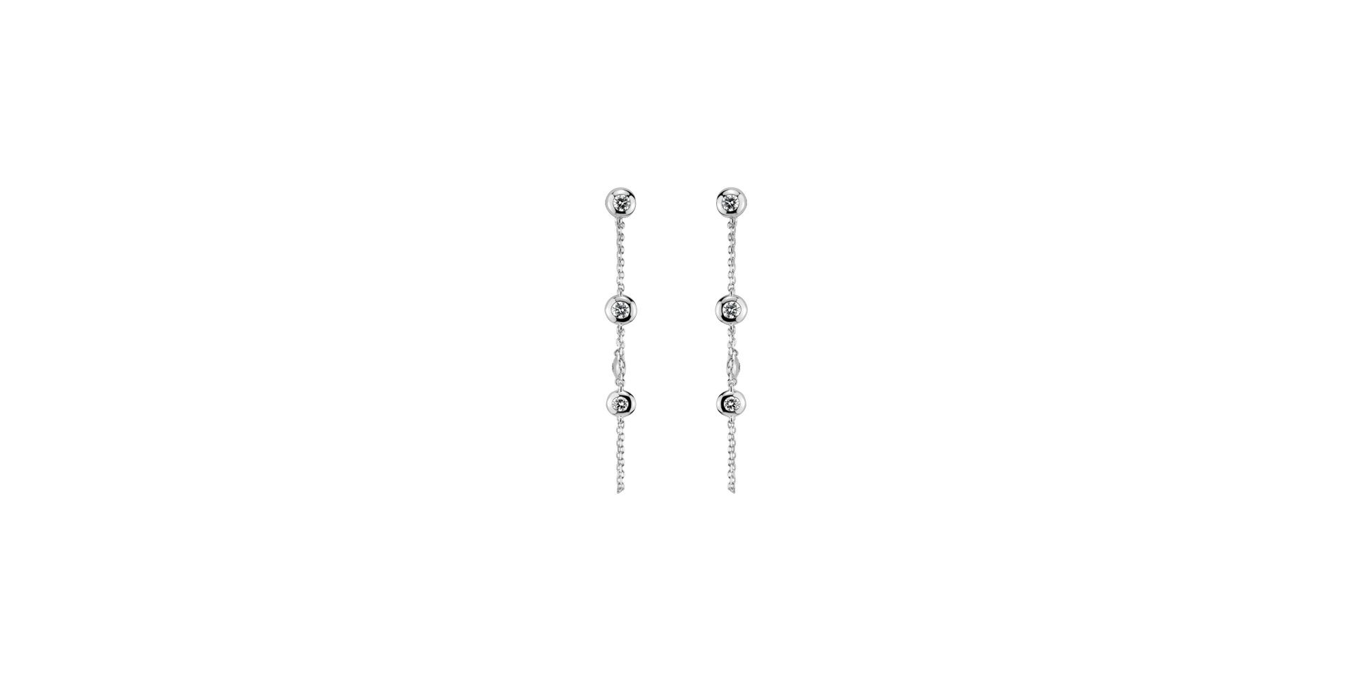 14ct white gold diamond earrings Diamond earrings Drops Waterfall