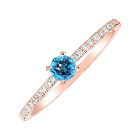 Diamond ring with Topaz Gem Simplicity