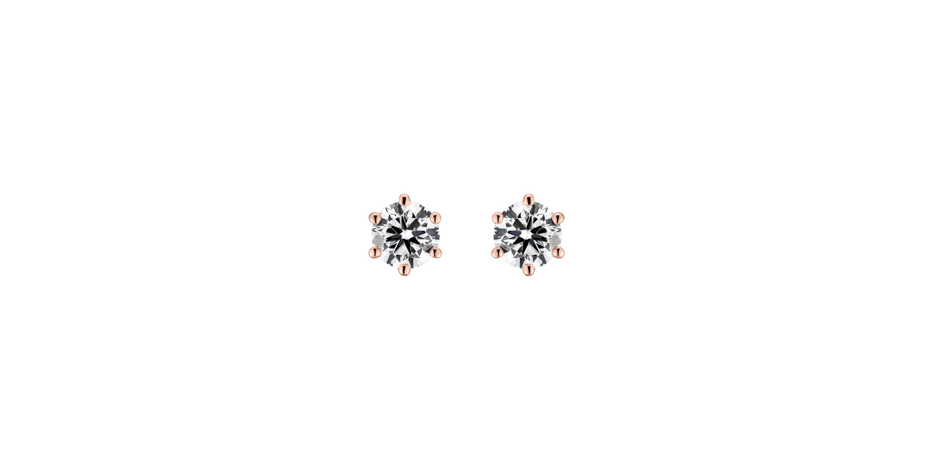14ct rose gold diamond earrings Vesper Romance