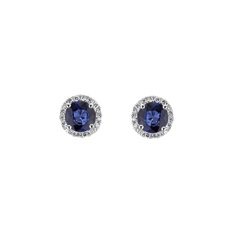 Diamond earrings with Sapphire Rimmon