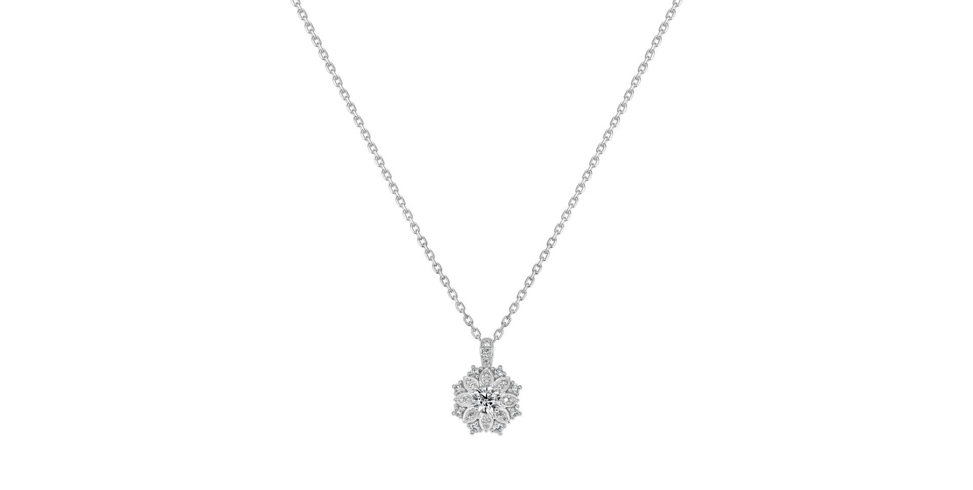 14ct white gold diamond pendant Serene Aura