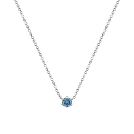14ct white gold diamond necklace Essential Drop