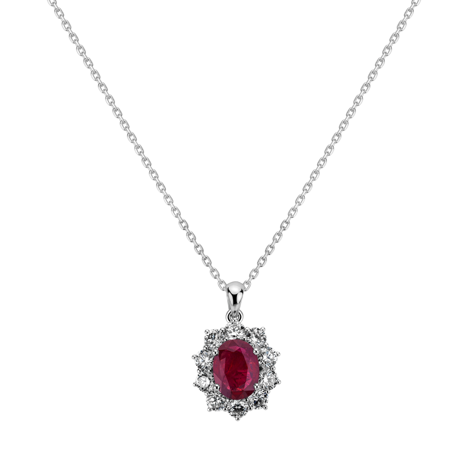 Diamond pendant with Ruby Goddess Elegance