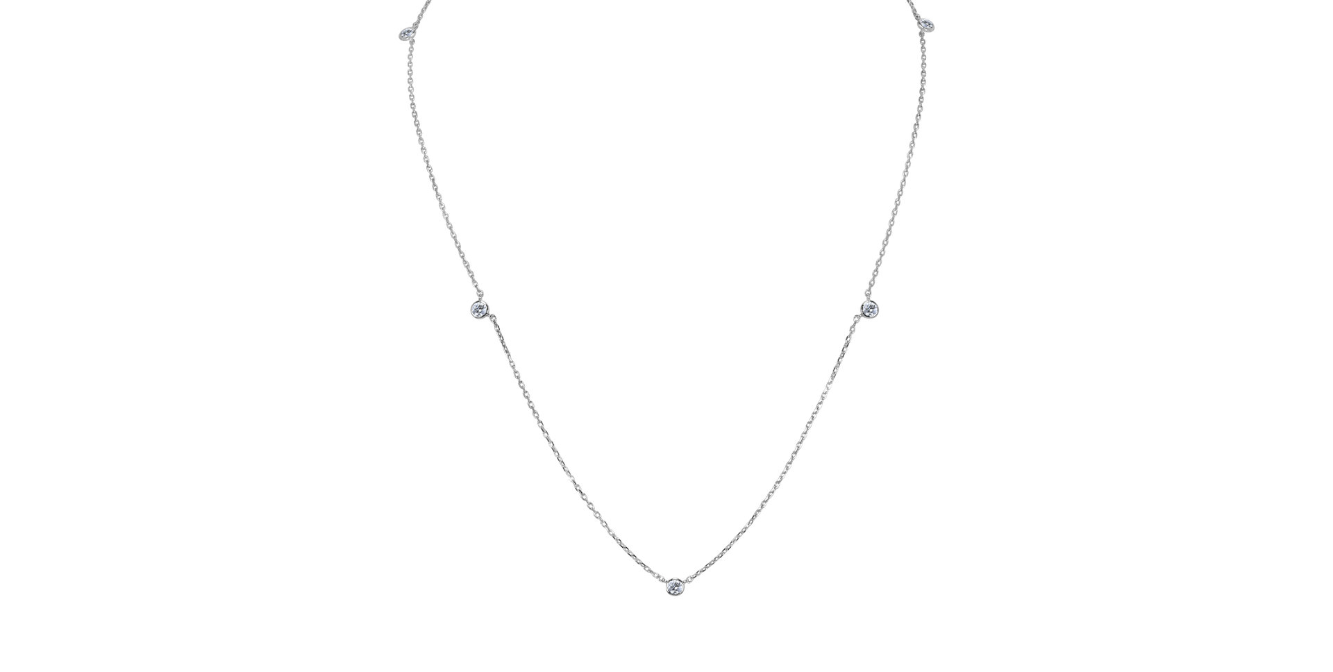 14ct white gold diamond necklace Nebula Gems