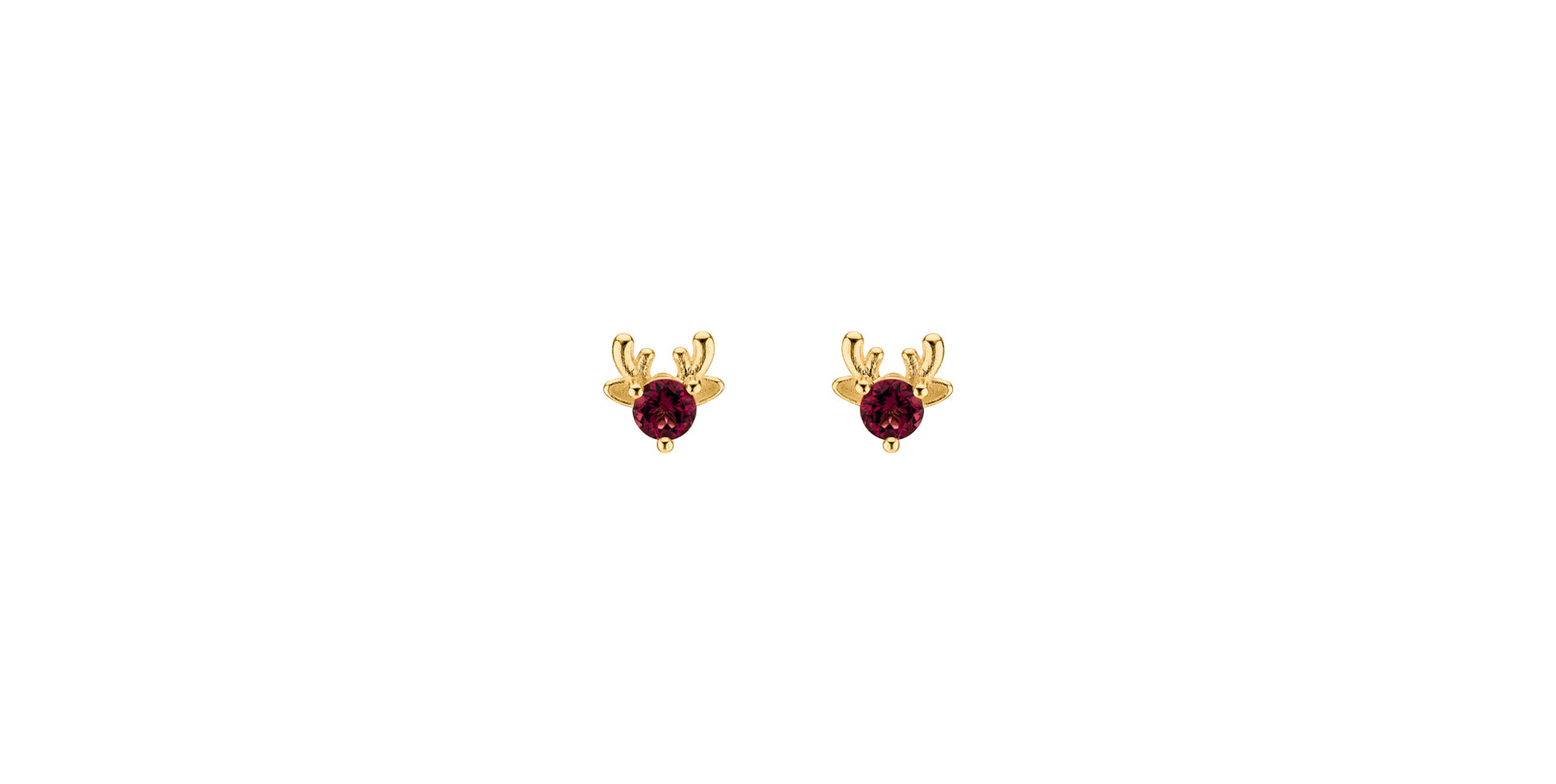 Earrings with Rhodolite The Deer