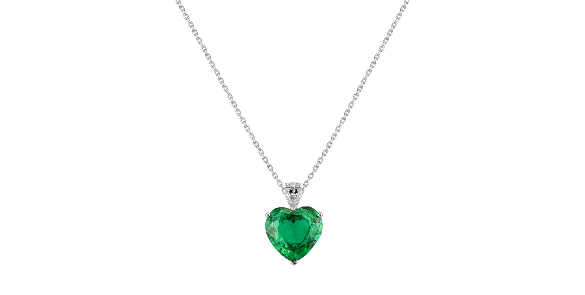 Diamond necklace with Emerald Euphoric Passion