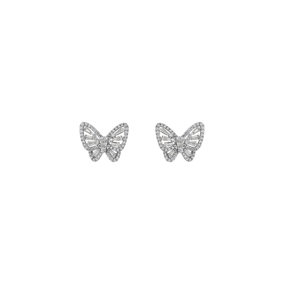 18ct white gold diamond earrings Butterfly Reflection