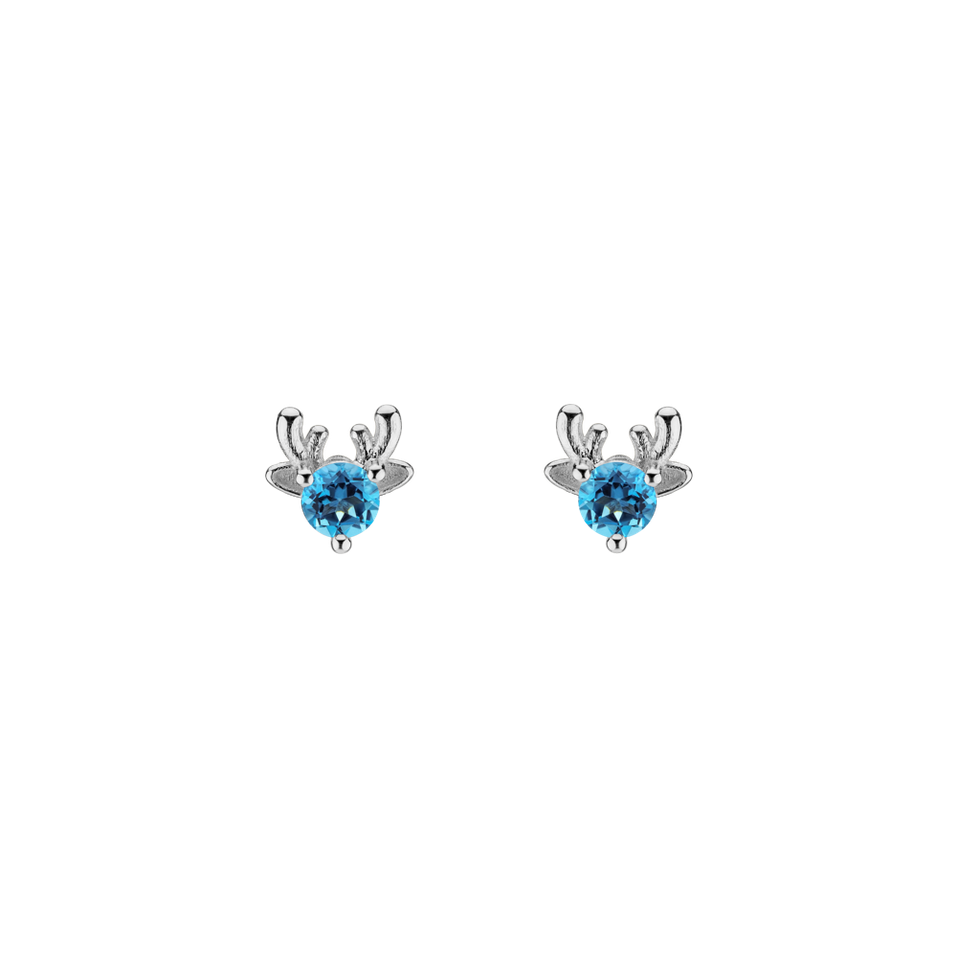 Earrings with Topaz Swiss The Deer