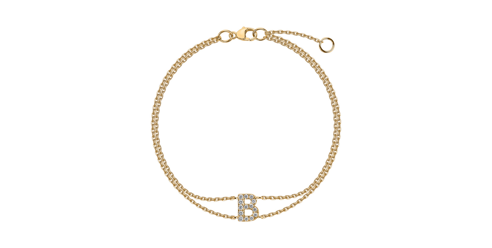 14ct yellow gold diamond bracelet Alphabet Constellations