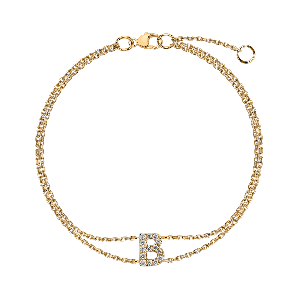 14ct yellow gold diamond bracelet Alphabet Constellations