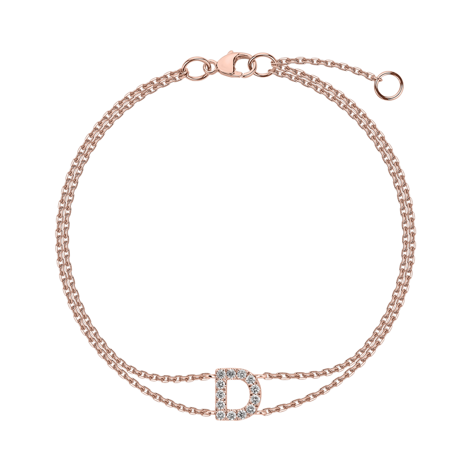 14ct rose gold diamond bracelet Alphabet Constellations