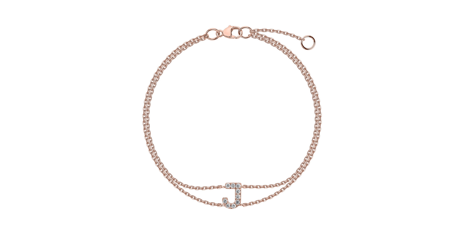 14ct rose gold diamond bracelet Alphabet Constellations