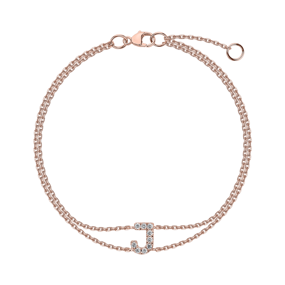 14ct rose gold diamond bracelet Alphabet Constellations