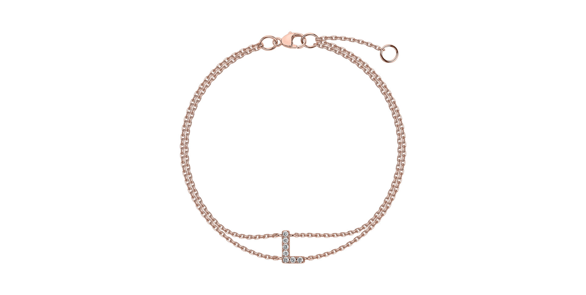 14ct rose gold diamond bracelet Alphabet Constellations