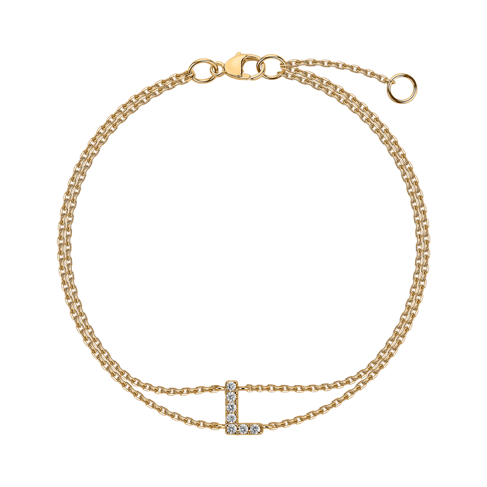 14ct yellow gold diamond bracelet Alphabet Constellations