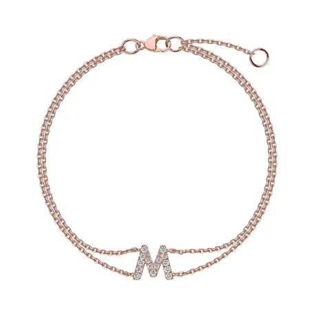 14ct rose gold diamond bracelet Alphabet Constellations