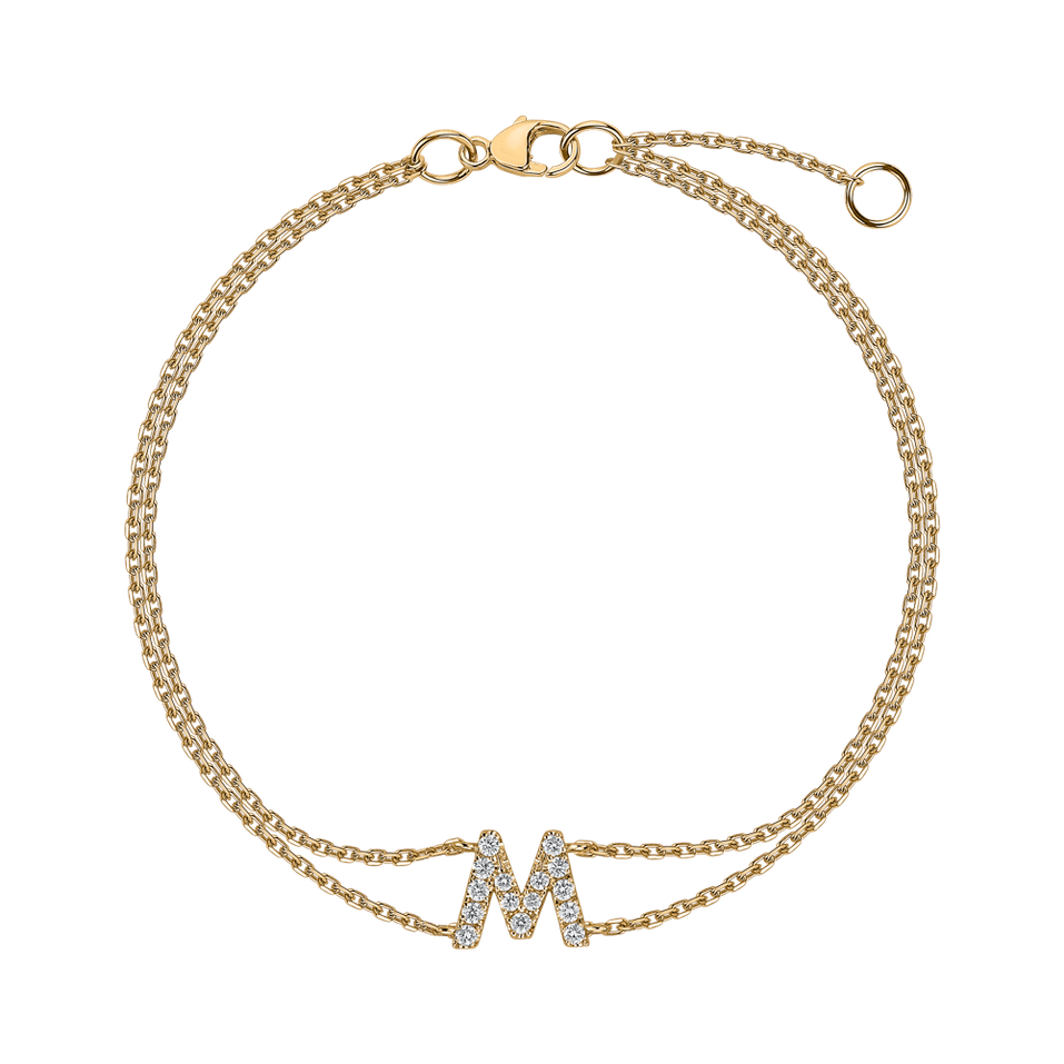 14ct yellow gold diamond bracelet Alphabet Constellations