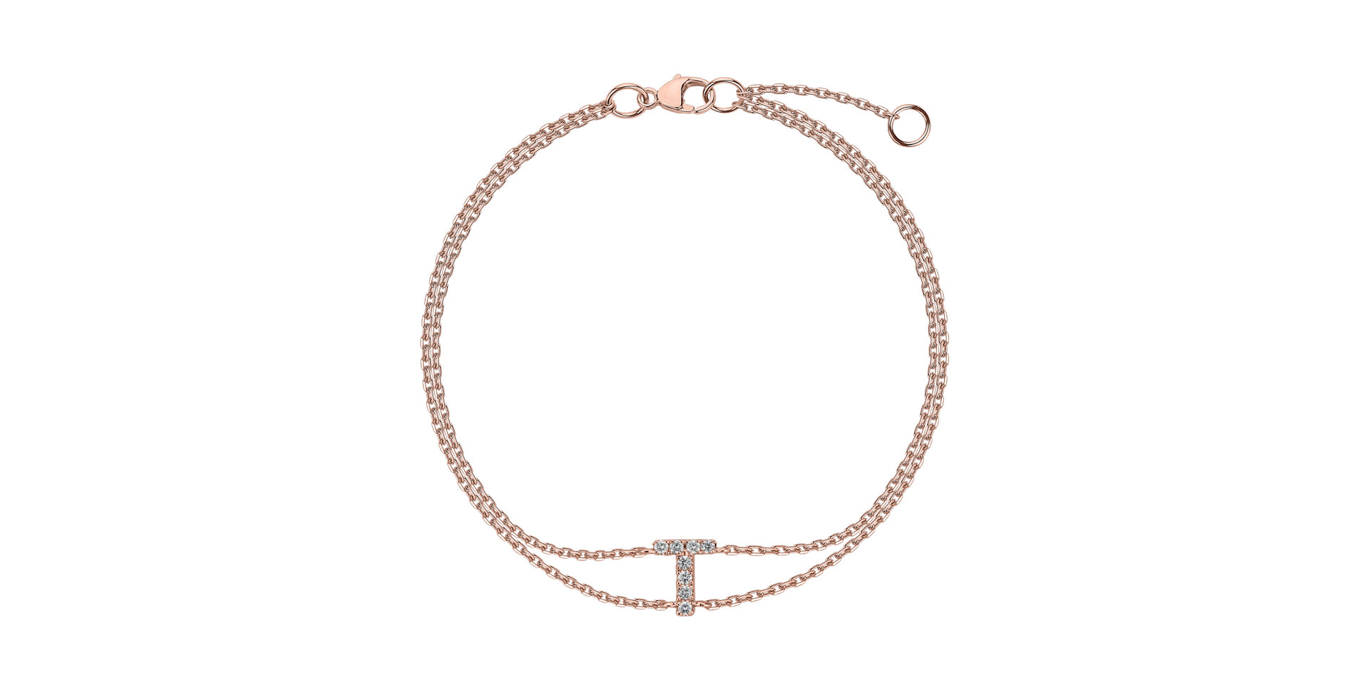 14ct rose gold diamond bracelet Alphabet Constellations