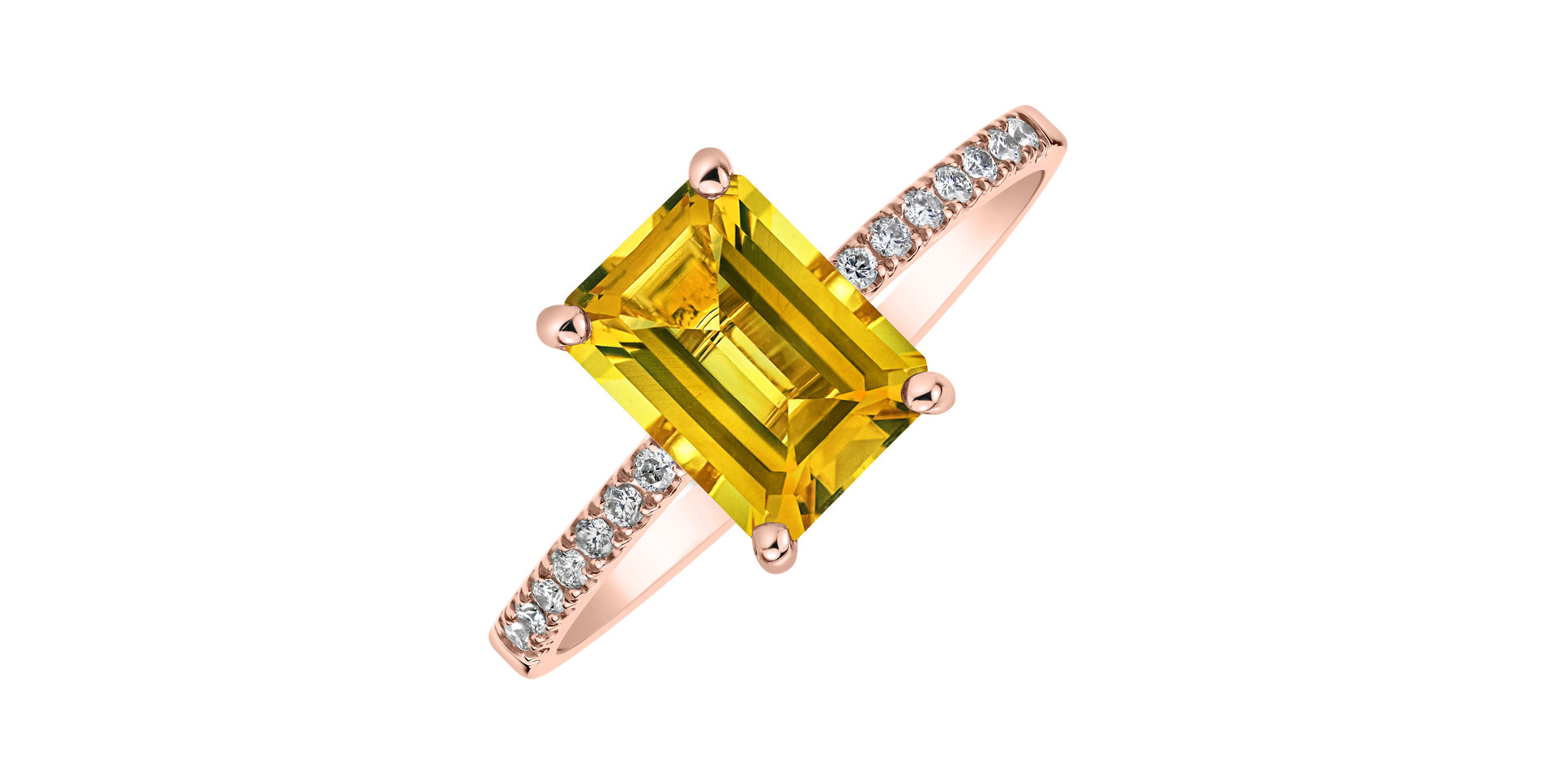 Diamond ring with Citrine Mireth