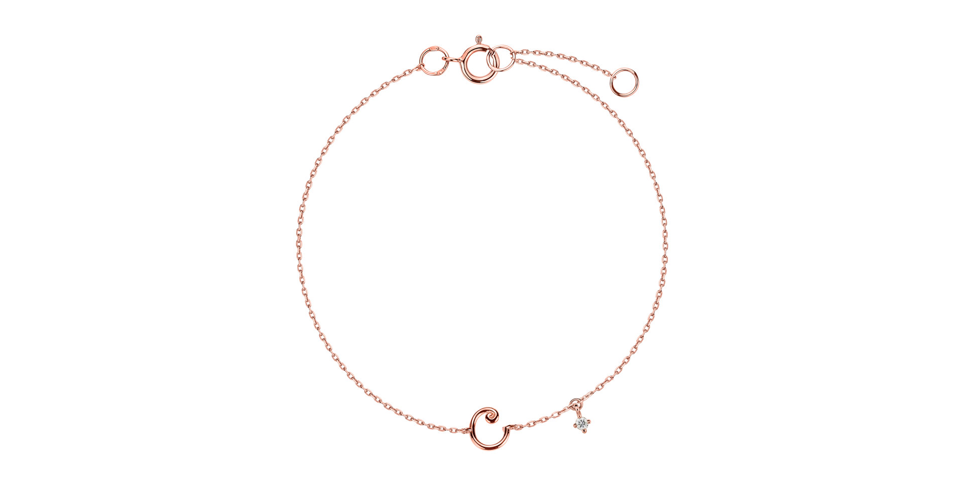 Diamond bracelet Curly Letter C