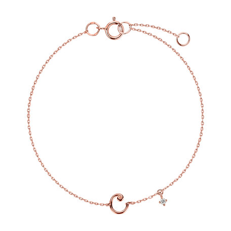 Diamond bracelet Curly Letter C