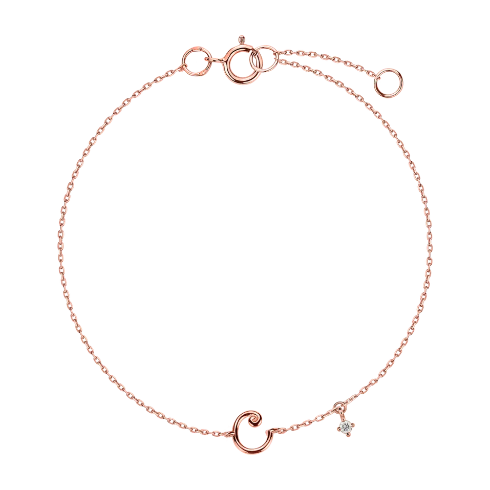 Diamond bracelet Curly Letter C