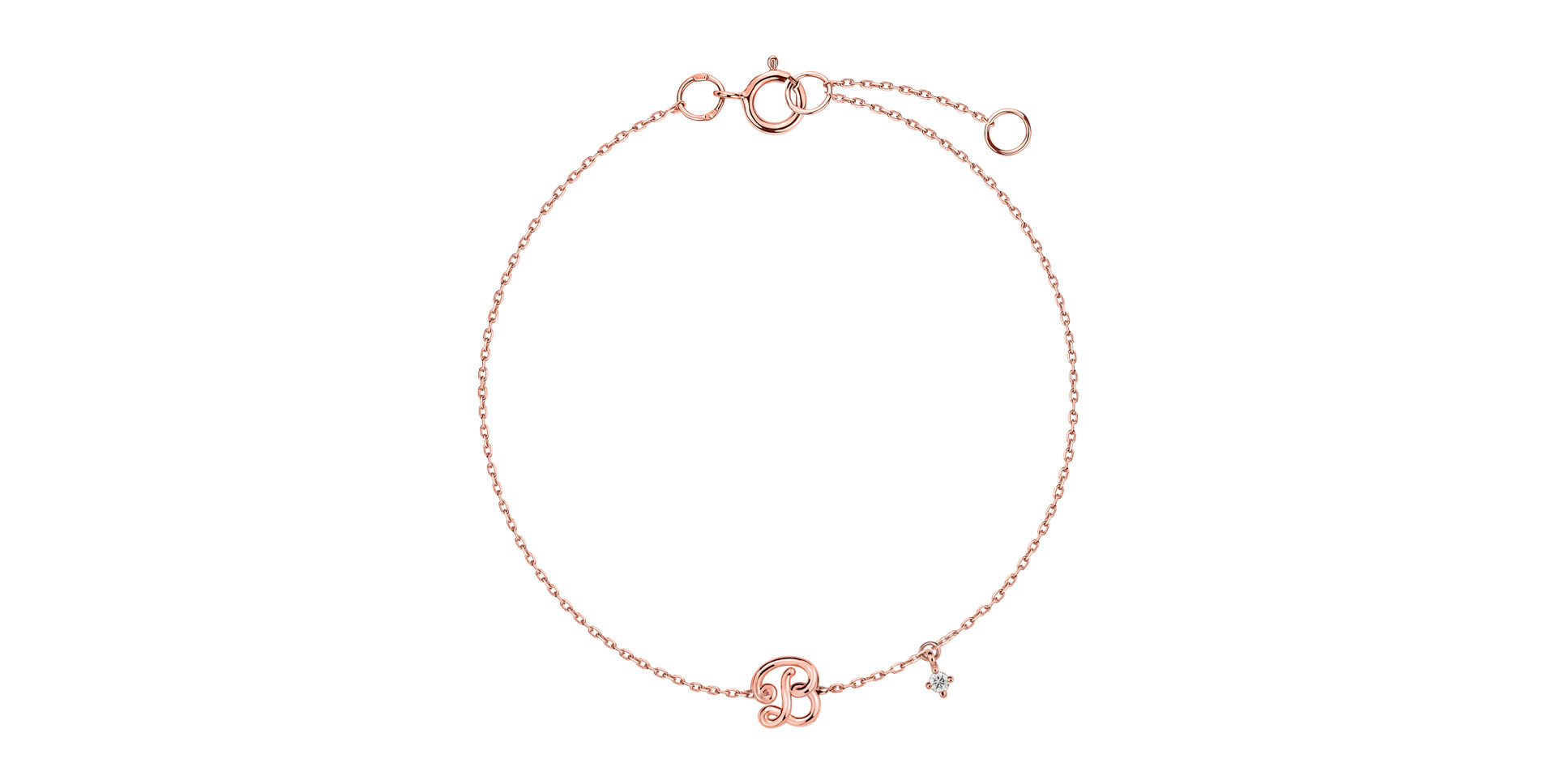 Diamond bracelet Curly Letter B
