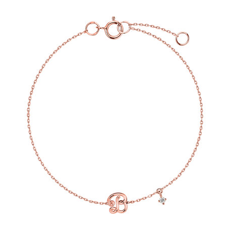 Diamond bracelet Curly Letter B