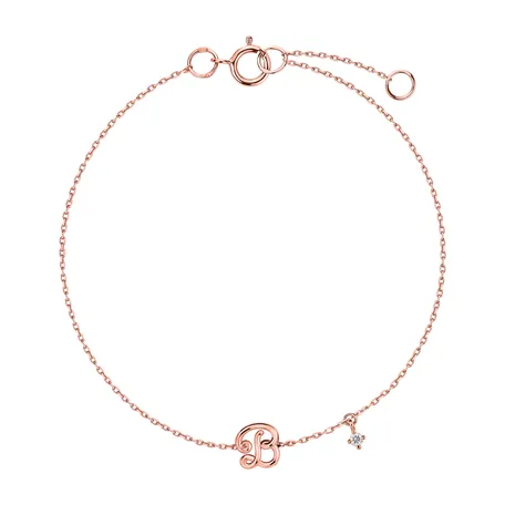 Diamond bracelet Curly Letter B