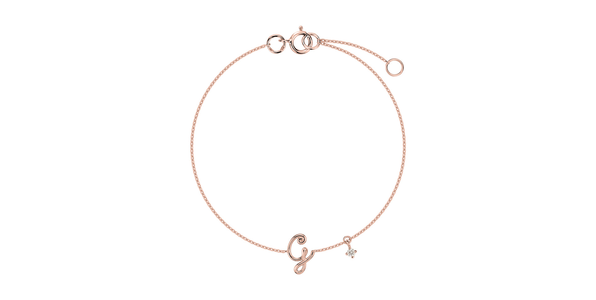 Diamond bracelet Curly Letter G