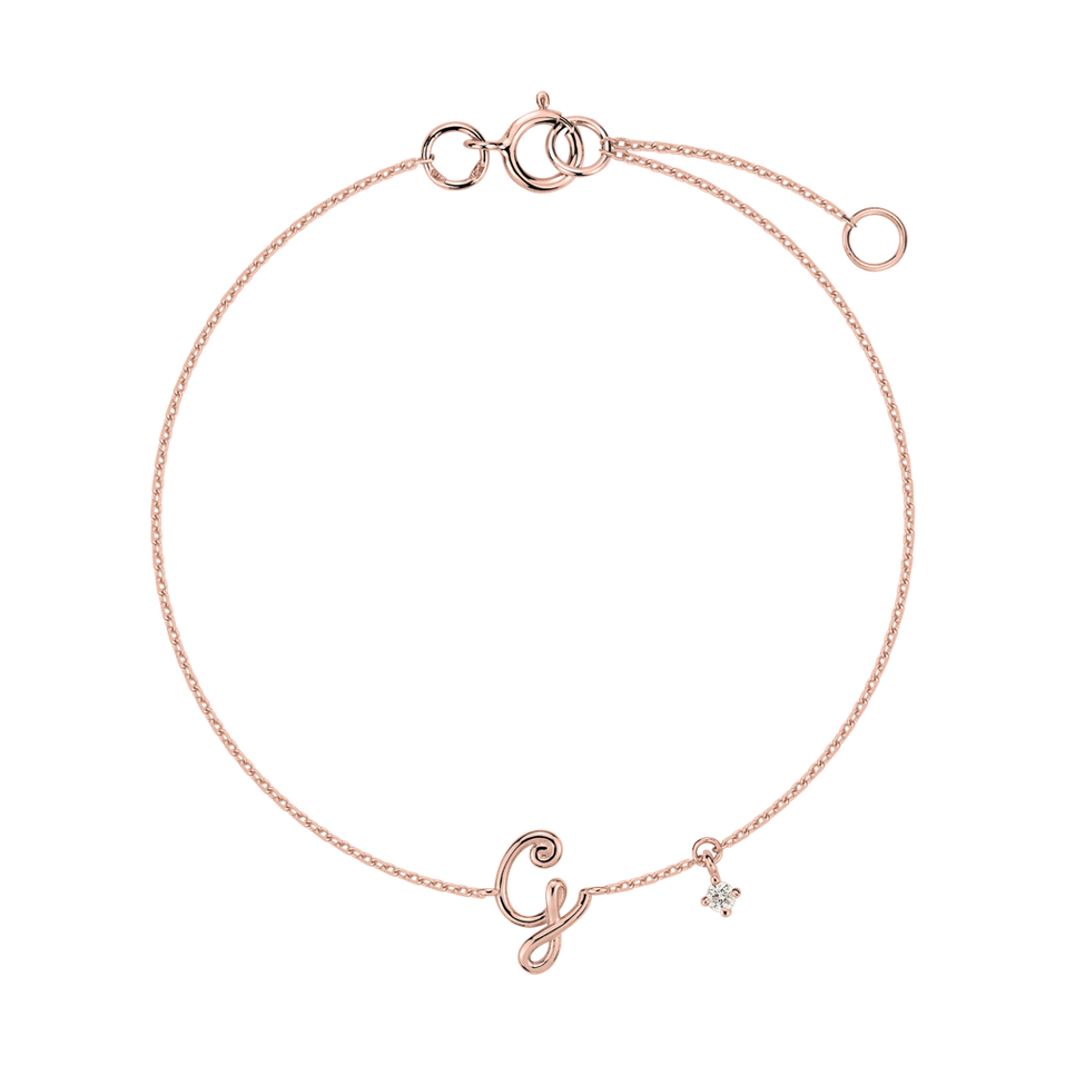 Diamond bracelet Curly Letter G