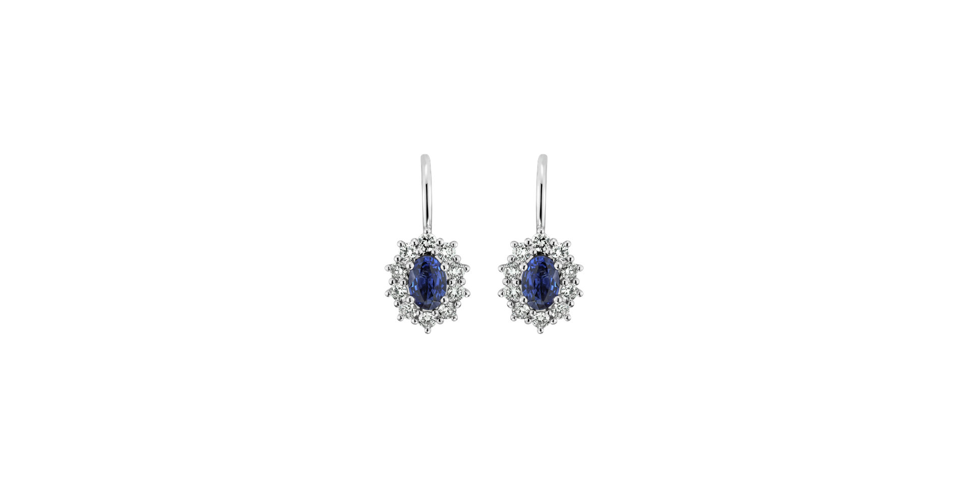 14ct white gold diamond earrings with Sapphire Moon Witchery