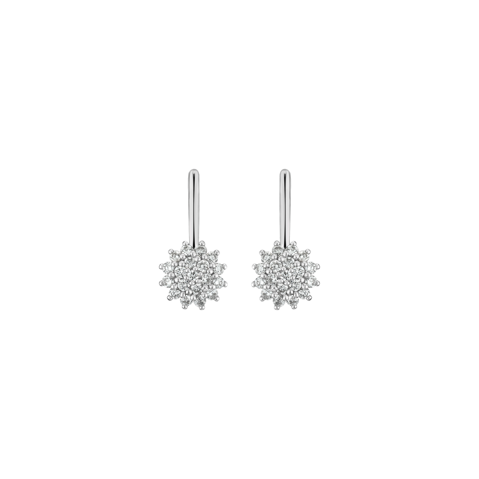 14ct white gold diamond earrings Delicate Star