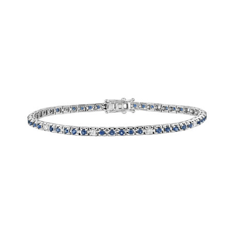 18ct white gold diamond bracelet with Sapphire Ralana