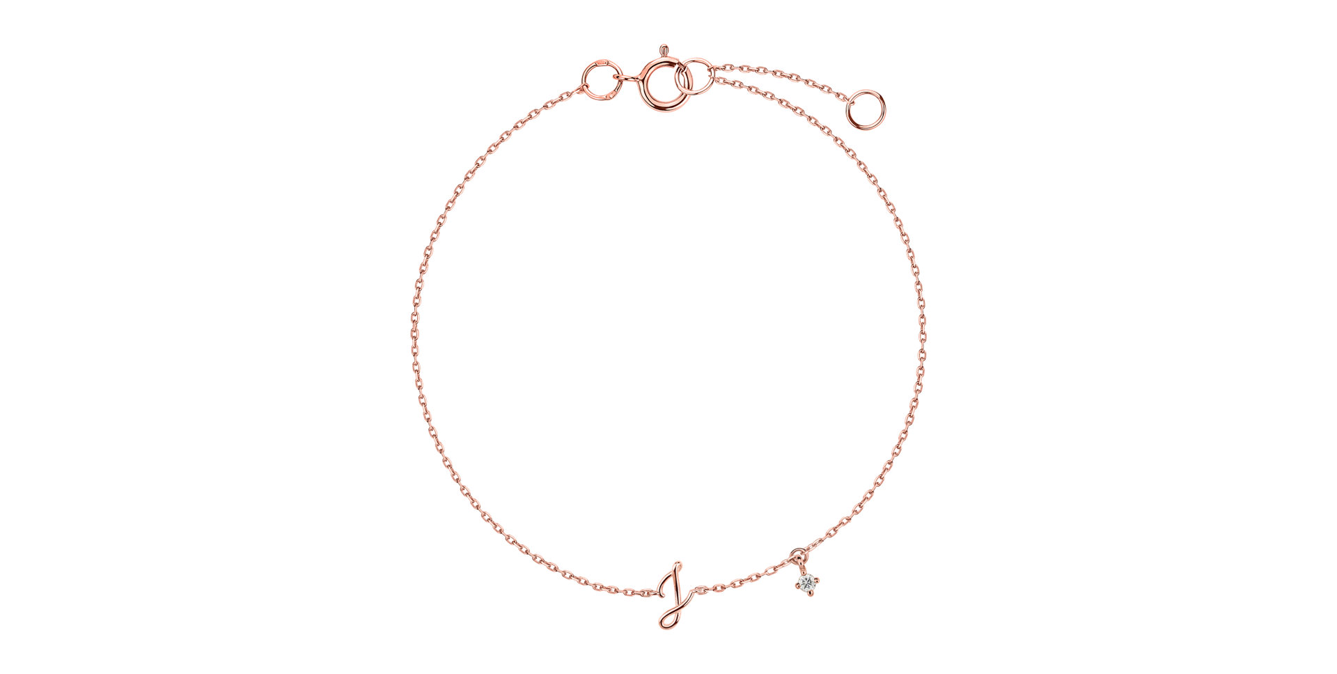 Diamond bracelet Curly Letter J