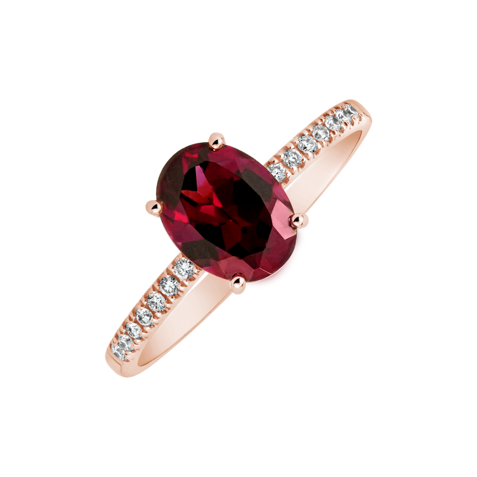 Diamond ring with Rhodolite Touch of Shine