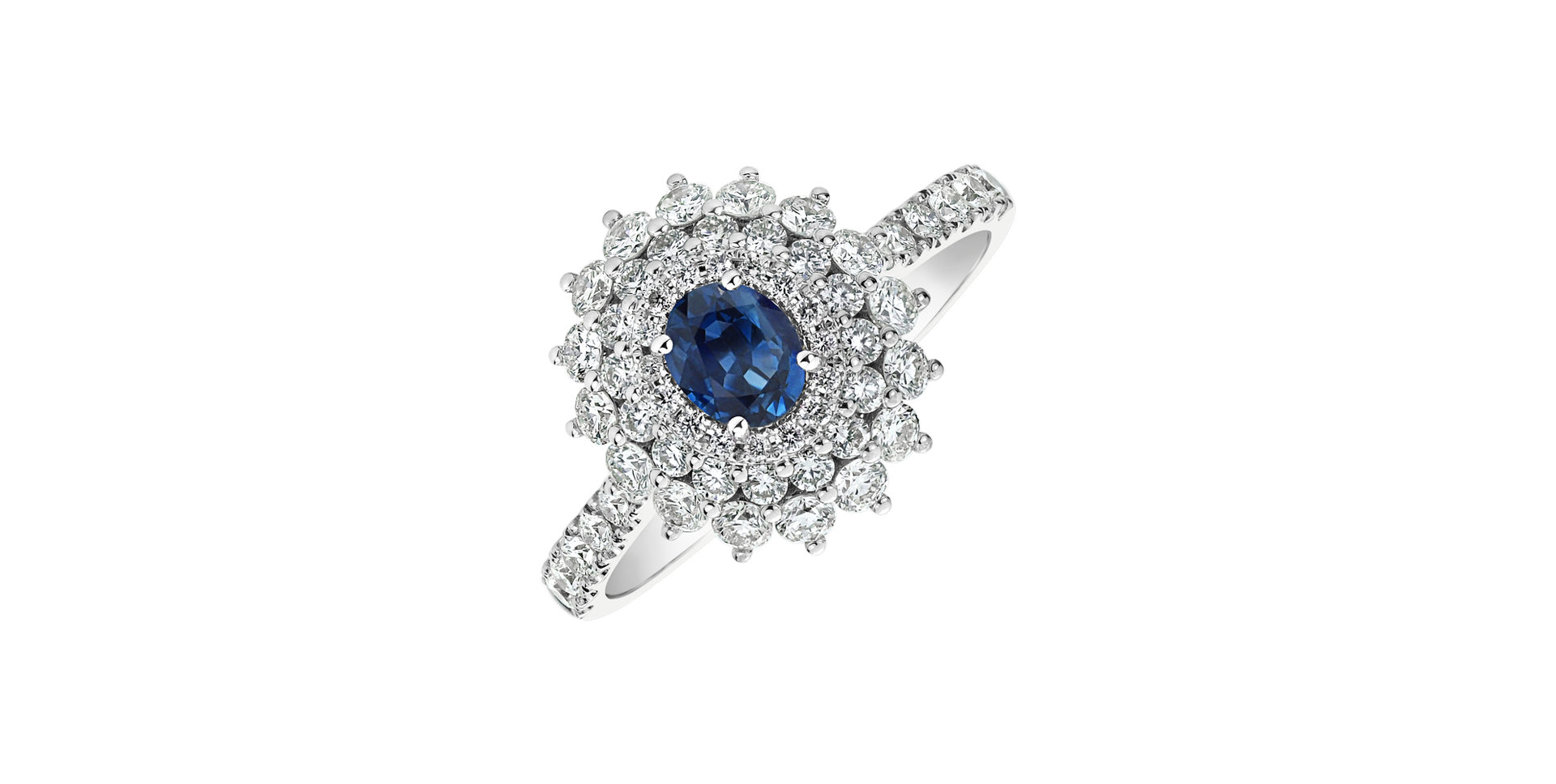 Diamond ring with Sapphire Frozen Drop