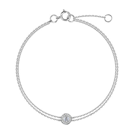 14ct white gold diamond bracelet Mephe