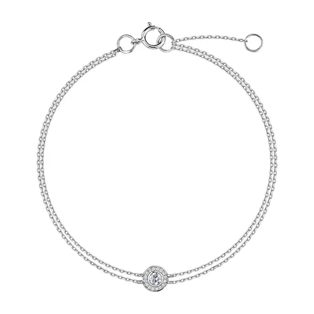 14ct white gold diamond bracelet Mephe