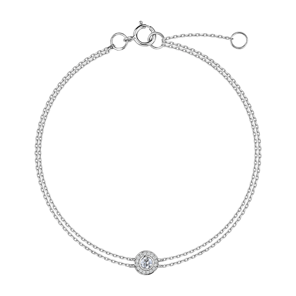 14ct white gold diamond bracelet Mephe