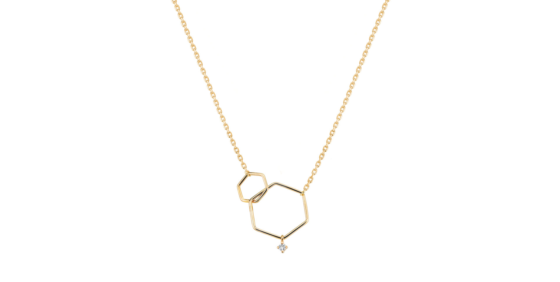 Diamond necklace Hexagon Harmony