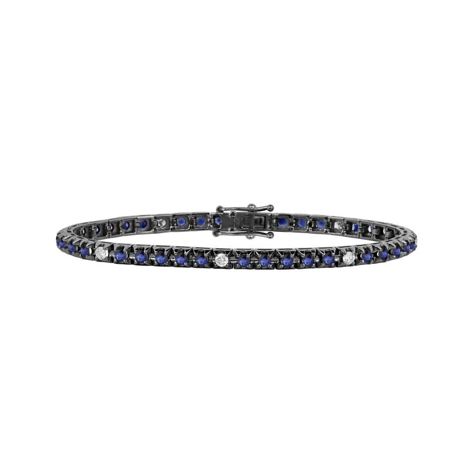 18ct black gold diamond bracelet with Sapphire Ralana